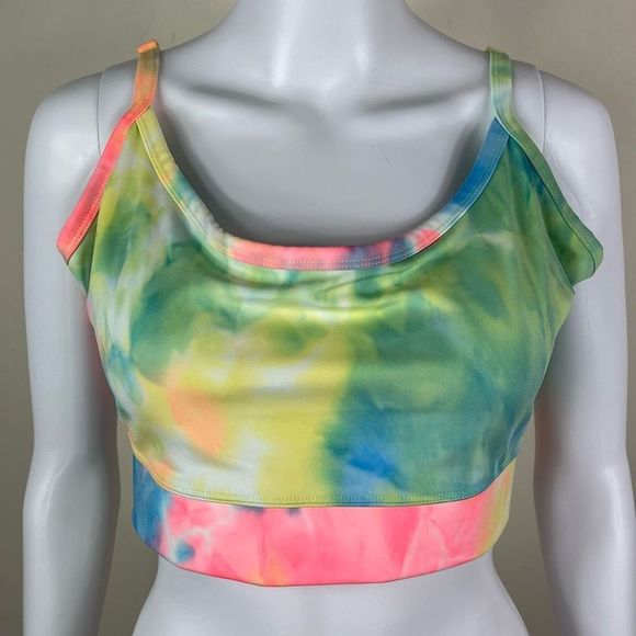 Zenana Outfitters Other - Zenana Blue / Yellow / Green / Pink Tie Dye Sports Bra